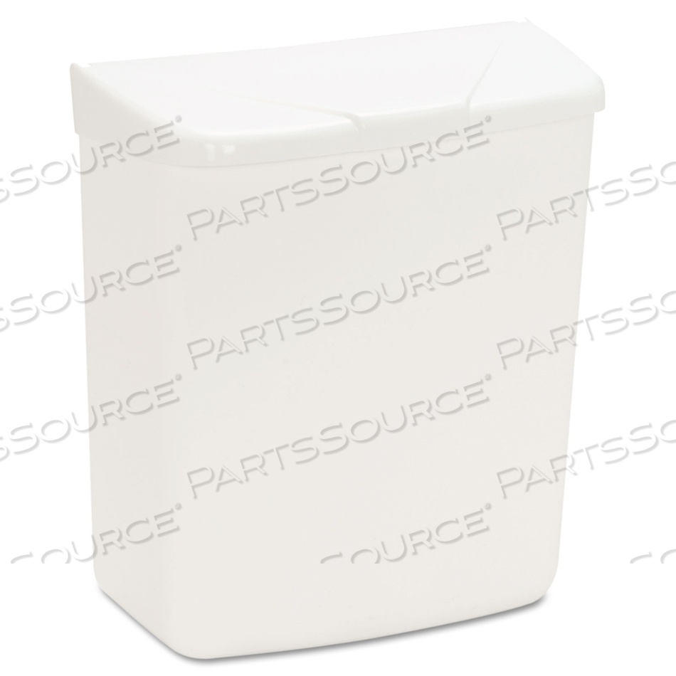 WALL MOUNT SANITARY NAPKIN RECEPTACLE-PPC, 1 GAL, PPC PLASTIC, WHITE by Hospeco WALL MOUNT SANITARY NAPKIN RECEPTACLE-PPC, 1 GAL, PPC PLASTIC, WHITE by Hospeco