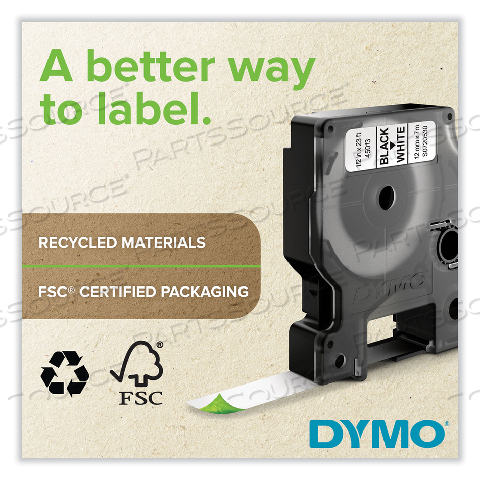 D1 DURABLE LABELS, 0.5" X 23 FT, WHITE by Dymo