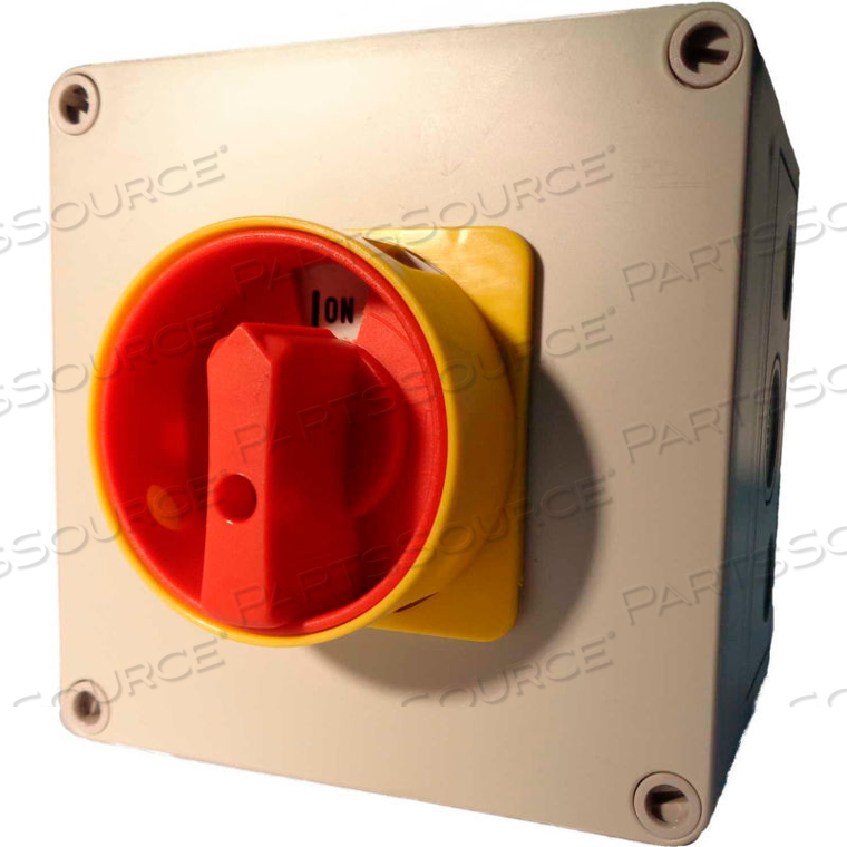 MERZ, 40A, 3-POLE, ENCLOSED DISCONNECT SWITCH, RED/YELLOW by Springer Controls Co. Inc MERZ, 40A, 3-POLE, ENCLOSED DISCONNECT SWITCH, RED/YELLOW by Springer Controls Co. Inc