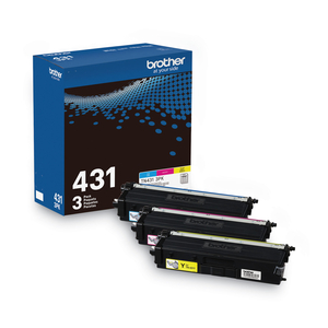 TN431, 3-PACK, YELLOW, CYAN, MAGENTA, ORIGINAL, TONER CARTRIDGE, FOR HL-L8260CDW, HL-L8360CDW, HL-L8360CDWMT, HL-L8360CDWT, MFC-L8610CDW, MF by Brother