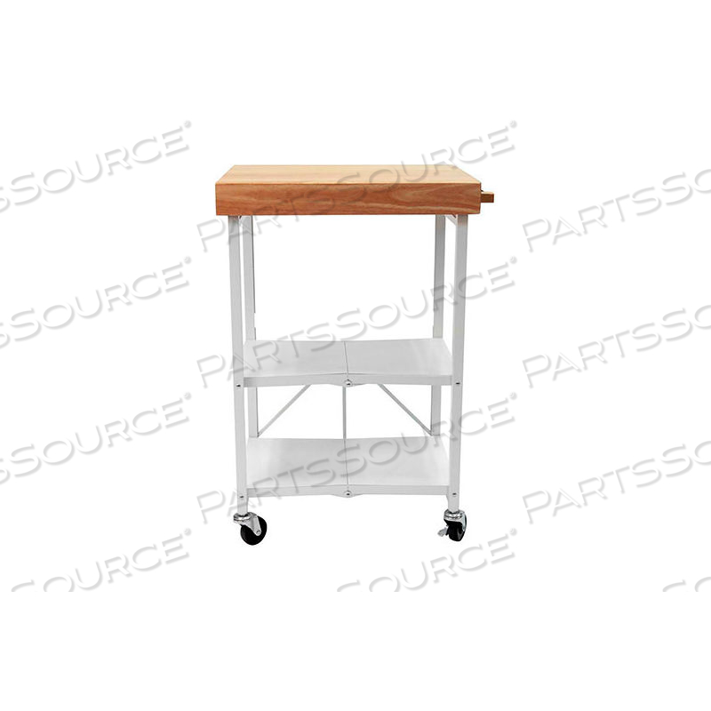 2 SHELF KITCHEN CART 25-1/4"L X 19-3/4"W X 36-1/4"H WHITE by Origami Rack