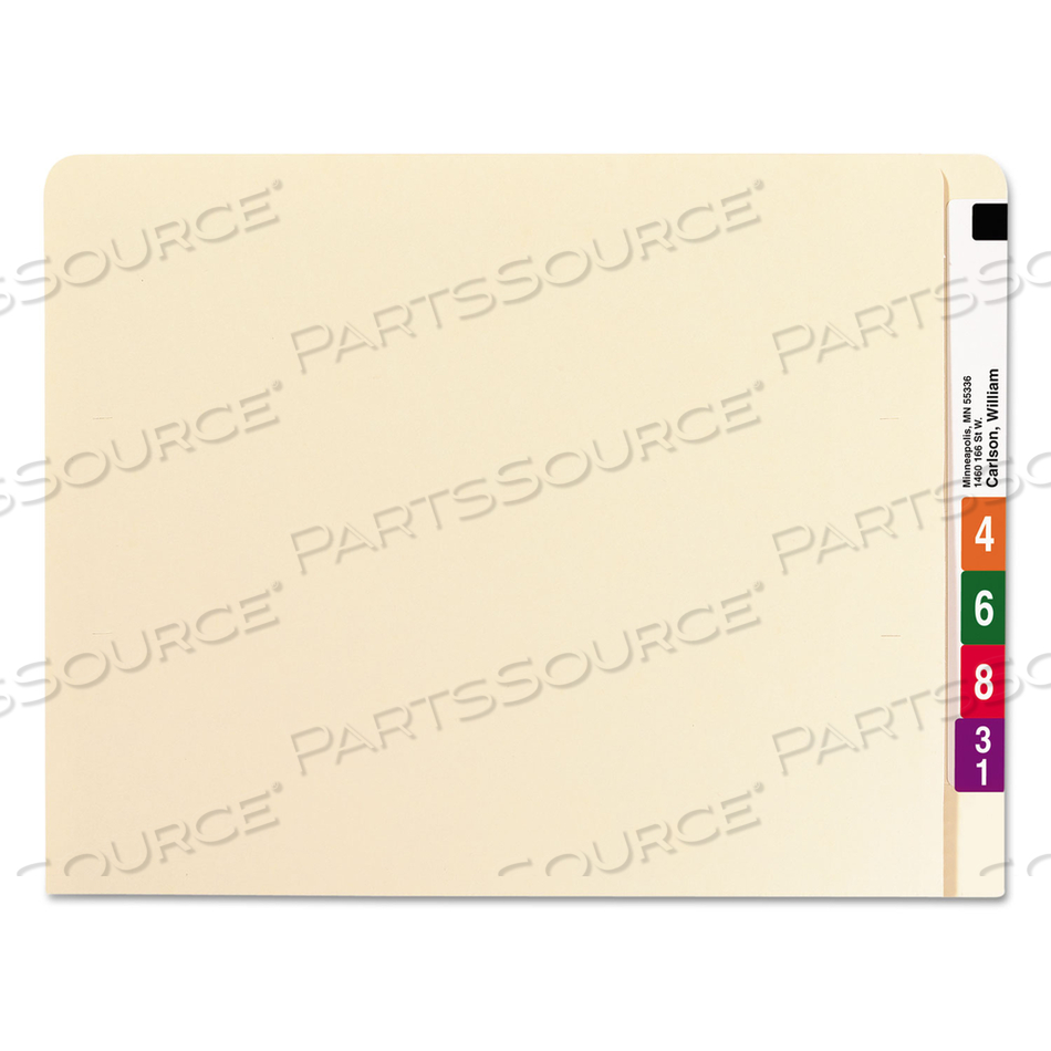 EXTENDED END TAB MANILA FOLDERS, STRAIGHT TABS, LETTER SIZE, 0.75" EXPANSION, MANILA, 100/BOX 