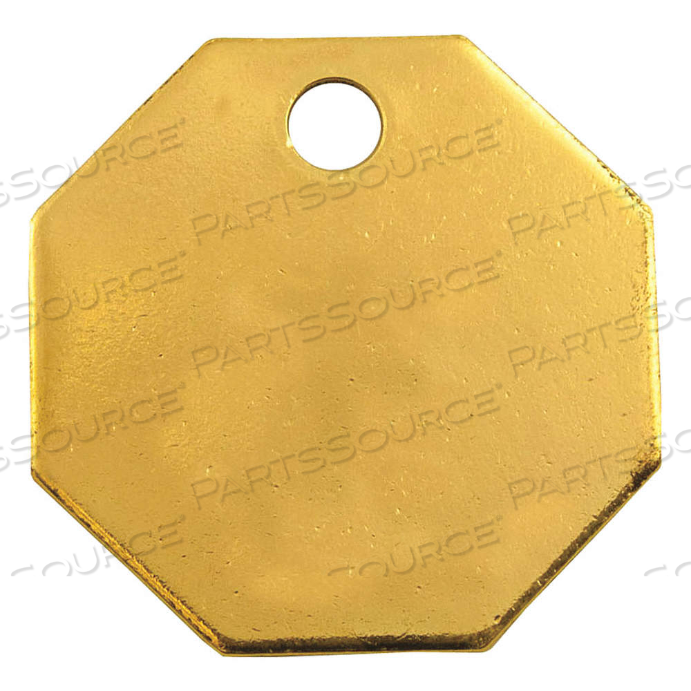BLANK TAG, BRASS, YELLOW, 0.04 IN THICK, OCTAGON by Approved Vendor BLANK TAG, BRASS, YELLOW, 0.04 IN THICK, OCTAGON by Approved Vendor