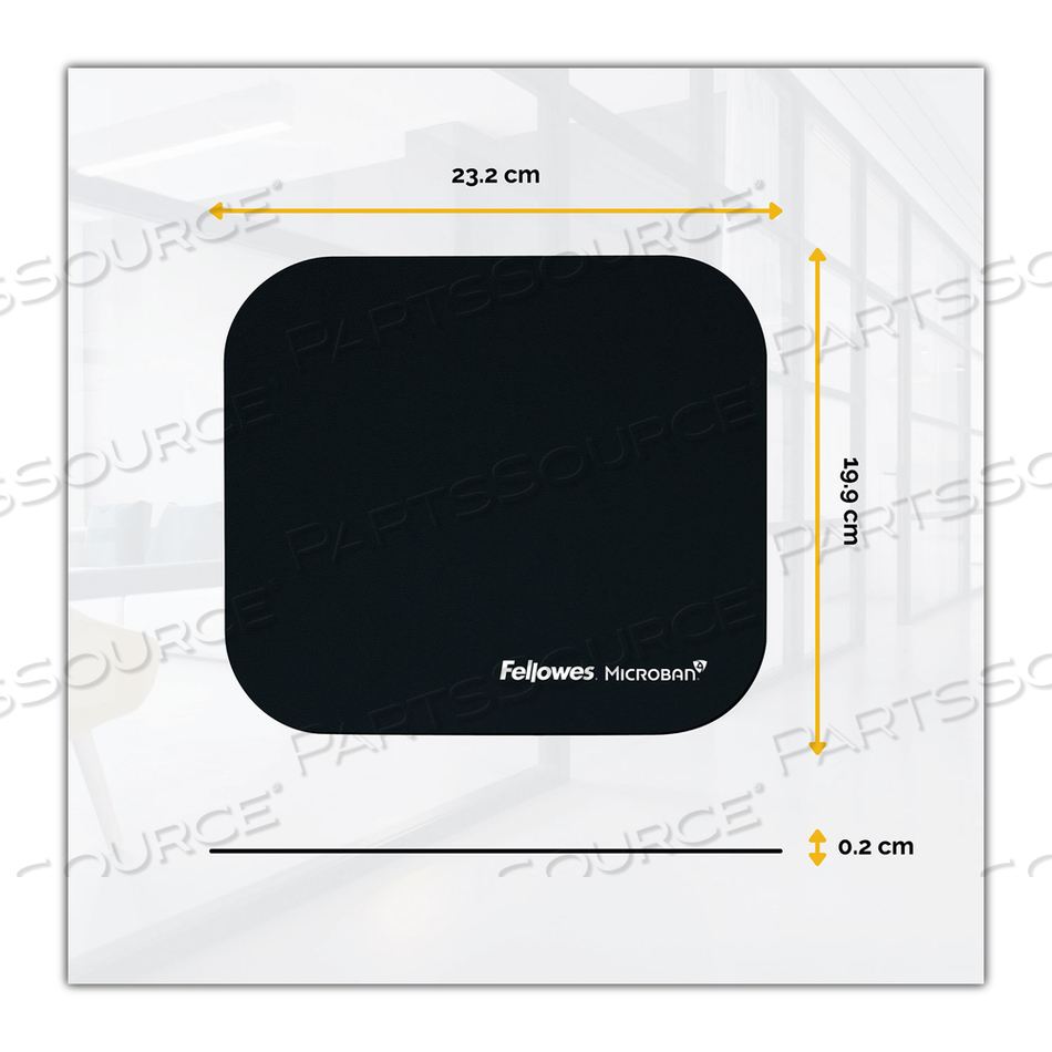 MOUSE PAD WITH MICROBAN PROTECTION, 9 X 8, BLACK by Fellowes MOUSE PAD WITH MICROBAN PROTECTION, 9 X 8, BLACK by Fellowes
