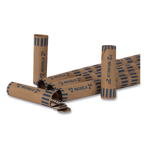 PREFORMED TUBULAR COIN WRAPPERS, NICKELS, $2, 1000 WRAPPERS/BOX by Pap-R Products PREFORMED TUBULAR COIN WRAPPERS, NICKELS, $2, 1000 WRAPPERS/BOX by Pap-R Products