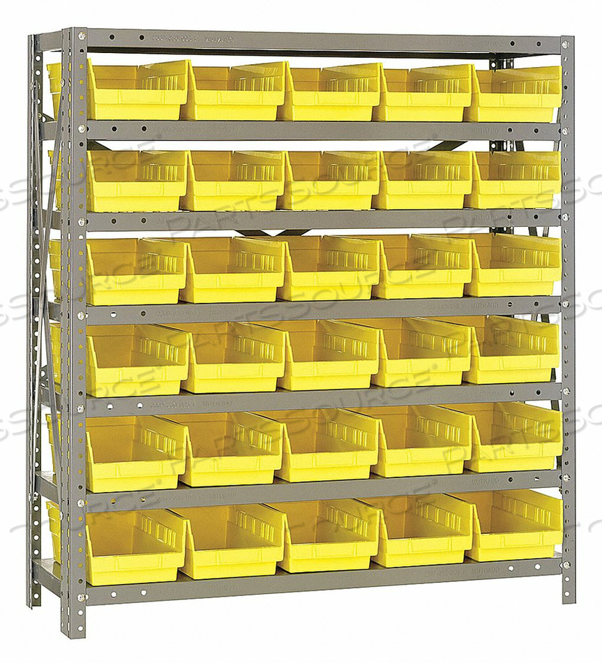BIN SHELVING 39 OVERALL H 30 BINS YLLOW by Quantum Storage Systems