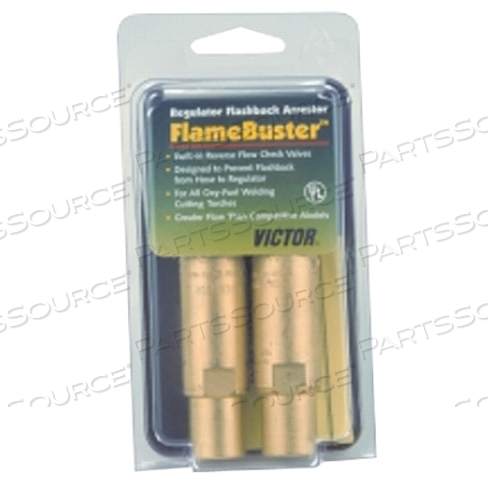 FLAMEBUSTER PLUS TORCH FLASHBACK ARRESTORS, FBP-1, HEAVY DUTY, OXY/FUEL, TORCH by Victor FLAMEBUSTER PLUS TORCH FLASHBACK ARRESTORS, FBP-1, HEAVY DUTY, OXY/FUEL, TORCH by Victor