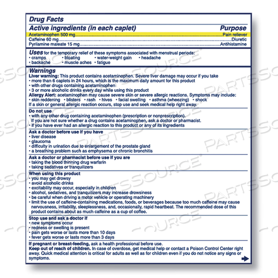 COMPLETE MENSTRUAL CAPLETS, TWO-PACK, 30 PACKS/BOX by Midol