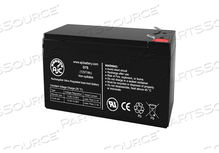 UPS REPLACEMENT RECHARGEABLE BATTERY, 100/110/120 VAC, 220/230/240 V INPUT/OUTPUT, 7 AH, LEAD ACID, 6 MIN CHARGING, 1.5 KVA, 1050 W, 5.7 IN X 15  