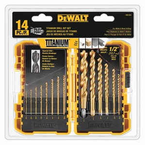 JOBBER LENGTH DRILL SET NUMBER OF DRILL BITS 14 DRILL BIT POINT ANGLE 135 DEGREES MATERIAL - MACHINING HIGH SPEED STEEL FINISH - MACHINING T by DeWalt JOBBER LENGTH DRILL SET NUMBER OF DRILL BITS 14 DRILL BIT POINT ANGLE 135 DEGREES MATERIAL - MACHINING HIGH SPEED STEEL FINISH - MACHINING T by DeWalt