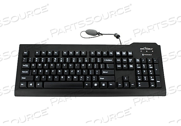 SEAL SHIELD SILVER SEAL GLOW WATERPROOF KEYBOARD, BLACK 