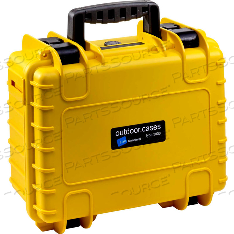 TYPE 3000 MEDIUM OUTDOOR WATERPROOF CASE W/O FOAM / INSERT 14-1/4"L X 11-3/4"W X 6-3/4H, YELLOW by B&W North America