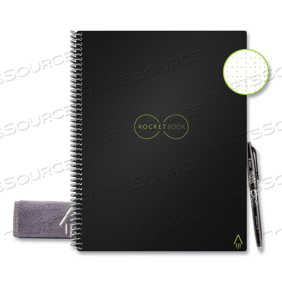 CORE SMART NOTEBOOK, DOTTED RULE, BLACK COVER, 11 X 8.5, 16 SHEETS by Rocketbook CORE SMART NOTEBOOK, DOTTED RULE, BLACK COVER, 11 X 8.5, 16 SHEETS by Rocketbook