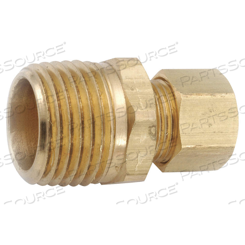 MALE COUPLING, BRASS, COMPRESSION X MNPT, 3/8 IN PIPE SIZE, FOR 1/4 IN TUBE OD by Approved Vendor
