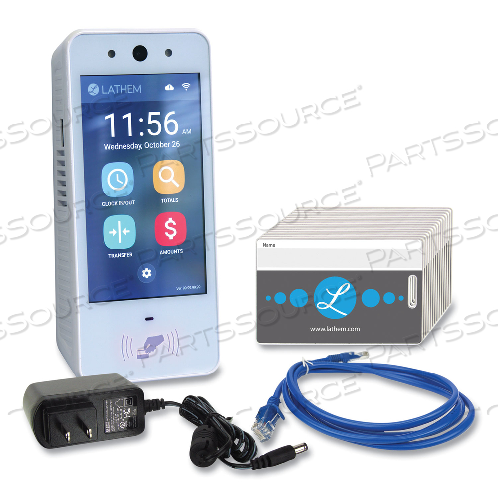 PCEXPRESS CONTACTLESS TOUCH-FREE WI-FI DIGITAL TIME CLOCK SYSTEM, 5� TOUCH SCREEN LCD DISPLAY, WHITE 