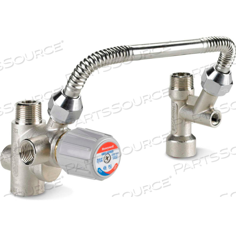DIRECT CONNECT WATER HEATER KIT WITH 3/4" ASSE 1017 MIXING VALVE 3/4" COLD WATER TEE AND 8" SS FLEX by Honeywell DIRECT CONNECT WATER HEATER KIT WITH 3/4" ASSE 1017 MIXING VALVE 3/4" COLD WATER TEE AND 8" SS FLEX by Honeywell
