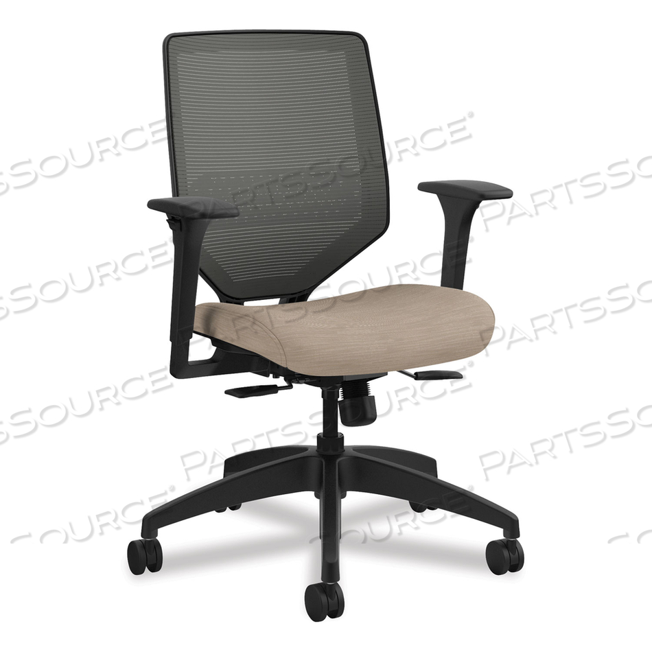 SOLVE SERIES MESH BACK TASK CHAIR, SUPPORTS UP TO 300 LB, 18" TO 23" SEAT HEIGHT, PUTTY SEAT, CHARCOAL BACK, BLACK BASE 