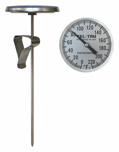 ANALOG DIAL THERMOMETER STEM 12 L by Tel-Tru Manufacturing Co.