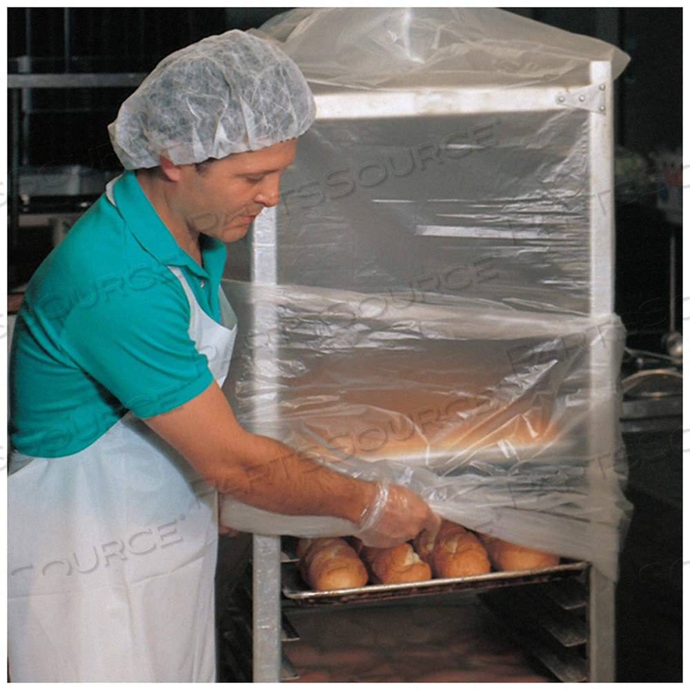 PAN RACK COVER, POLYETHYLENE, 80 IN OVERALL HT, 52 IN OVERALL WD, CLEAR, 52 IN DP by Approved Vendor