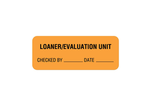 BATTERY AND LAMP MAINTENANCE LABEL, LOANER, FLUORESCENT PAPER, FLUORESCENT ORANGE, 2-1/4 IN X 7/8 IN by United Ad Label