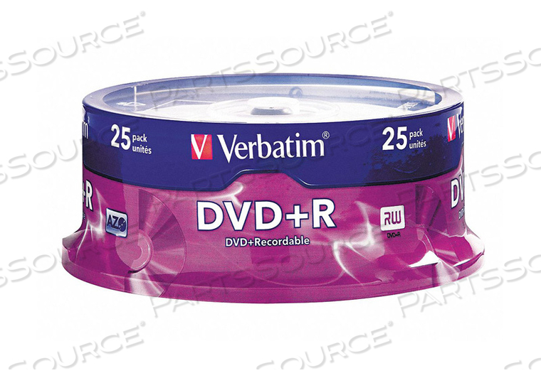 DVD+R DISC 4.70 GB 120 MIN 16X PK25 by Verbatim