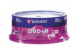 DVD+R DISC 4.70 GB 120 MIN 16X PK25 by Verbatim