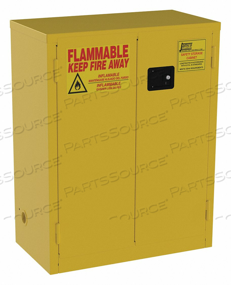 FLAMMABLE SAFETY CABINET 28 GAL. YELLOW by Jamco FLAMMABLE SAFETY CABINET 28 GAL. YELLOW by Jamco