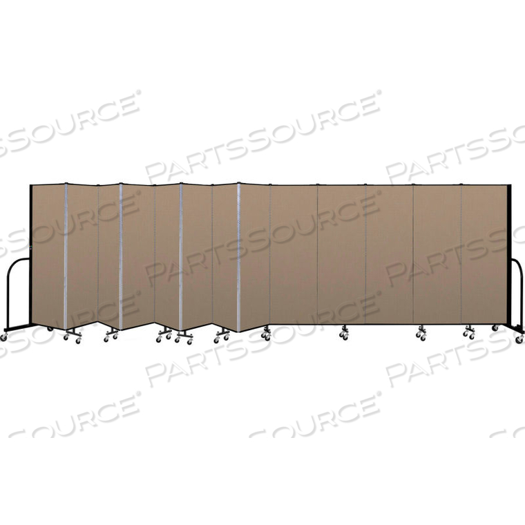 PORTABLE ROOM DIVIDER - 13 PANEL - 6'H X 24'1"L - DESERT 