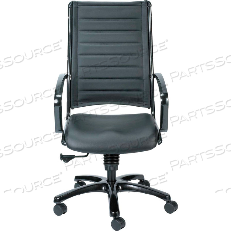 EUROTECH EUROPA EXECUTIVE HIGH BACK CHAIR - BLACK LEATHER - NON-ADJUSTABLE ARMS by Raynor Marketing EUROTECH EUROPA EXECUTIVE HIGH BACK CHAIR - BLACK LEATHER - NON-ADJUSTABLE ARMS by Raynor Marketing