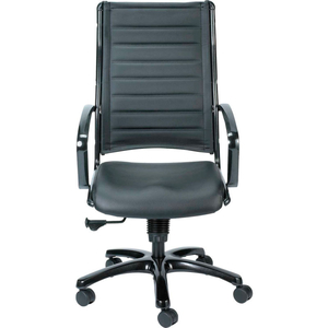 EUROTECH EUROPA EXECUTIVE HIGH BACK CHAIR - BLACK LEATHER - NON-ADJUSTABLE ARMS by Raynor Marketing