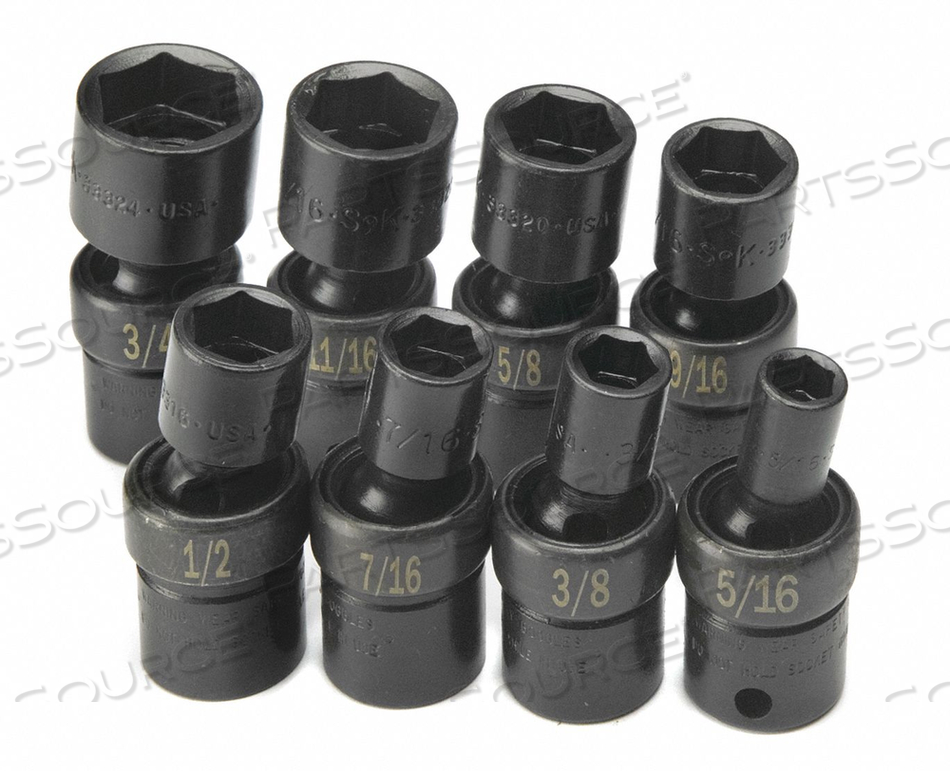 SOCKET SET SAE 3/8 IN DR 8 PC by SK Professional Tools
