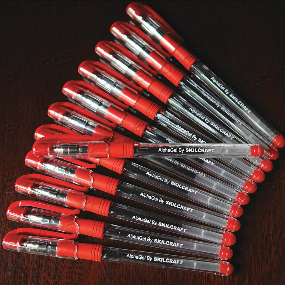 GEL PENS RED PK12 by Ability One