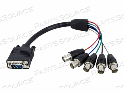 COAXIAL MONITOR CABLE, BLACK, 28 AWG CABLE, 0.3 IN DIA, 1 X VGA 15 PIN, HIGH DENSITY D-SUB MALE, 5 BNC (RF COAX) FEMALE, PVC, 1 FT, 3.6 OZ by StarTech.com Ltd. COAXIAL MONITOR CABLE, BLACK, 28 AWG CABLE, 0.3 IN DIA, 1 X VGA 15 PIN, HIGH DENSITY D-SUB MALE, 5 BNC (RF COAX) FEMALE, PVC, 1 FT, 3.6 OZ by StarTech.com Ltd.