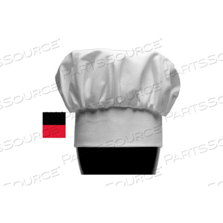 SAN JAMAR CHEF'S HAT, 13" TALL, ADJUSTABLE TOUCH FASTENER BRAND CLOSURE, BLACK 