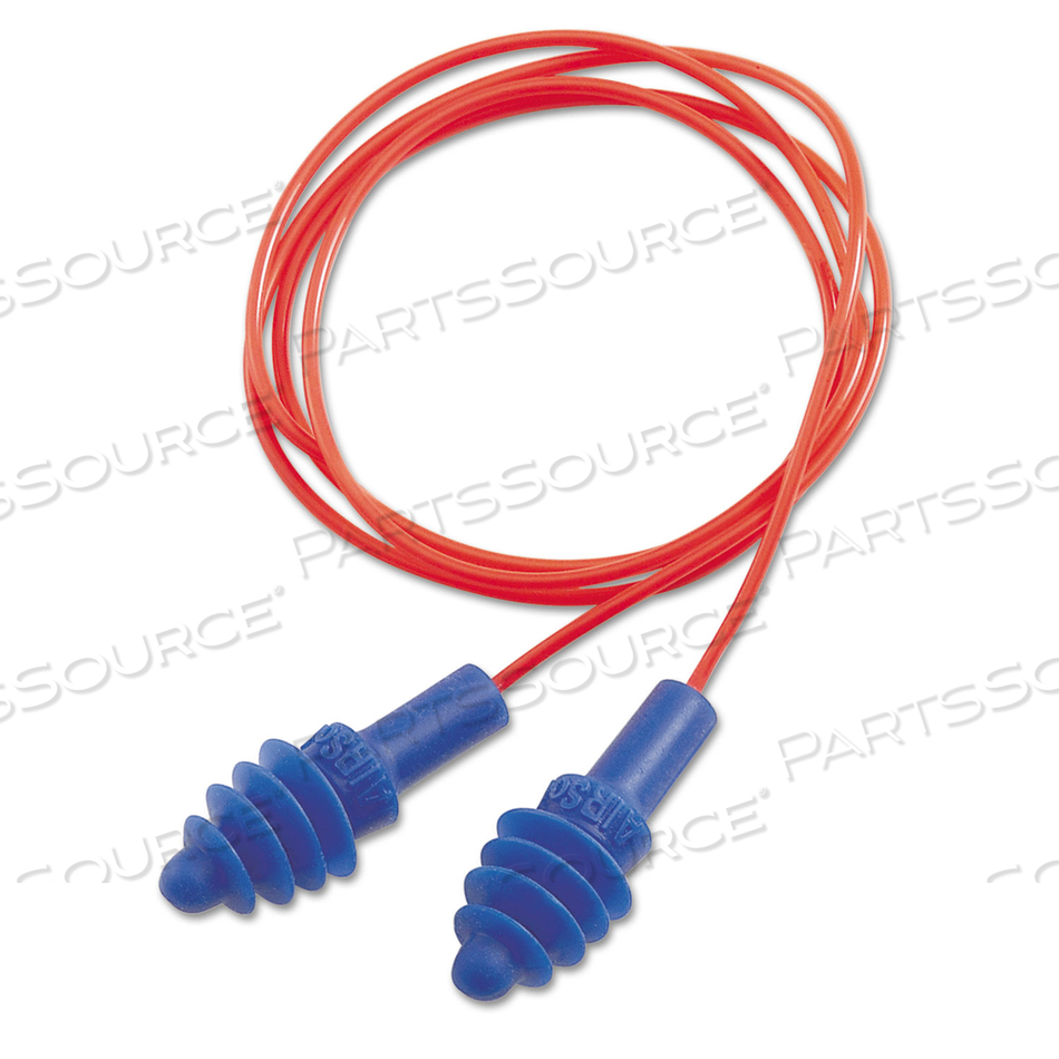 DPAS-30R AIRSOFT MULTIPLE-USE EARPLUGS, 27NRR, RED POLYCORD, BLUE by Howard Leight