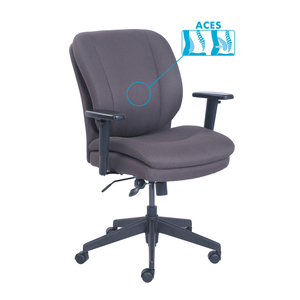 COSSET ERGONOMIC TASK CHAIR, SUPPORTS UP TO 275 LB, 19.5" TO 22.5" SEAT HEIGHT, GRAY SEAT/BACK, BLACK BASE by SertaPedic COSSET ERGONOMIC TASK CHAIR, SUPPORTS UP TO 275 LB, 19.5" TO 22.5" SEAT HEIGHT, GRAY SEAT/BACK, BLACK BASE by SertaPedic