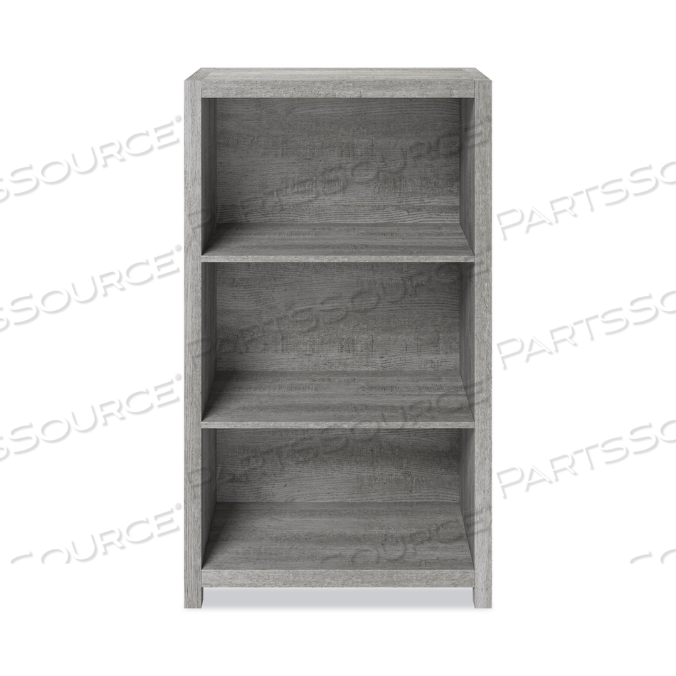 FALLBROOK BOOKCASE, THREE-SHELF, 28W X 14D X 48.25H, SMOKED ASH/RUSTIC WARM GRAY by Whalen FALLBROOK BOOKCASE, THREE-SHELF, 28W X 14D X 48.25H, SMOKED ASH/RUSTIC WARM GRAY by Whalen
