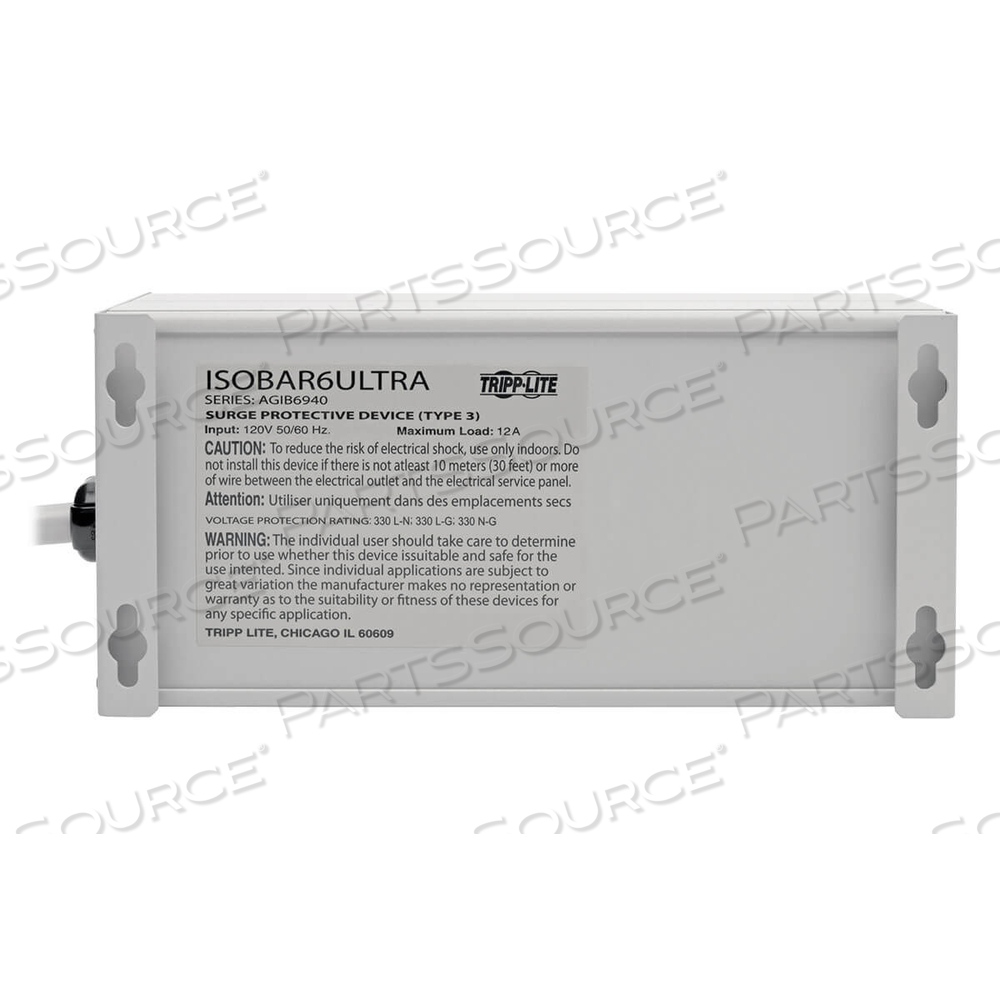 ISOBAR SURGE PROTECTOR METAL 6 OUTLET 6FT CORD 3330 JOULES by Tripp Lite ISOBAR SURGE PROTECTOR METAL 6 OUTLET 6FT CORD 3330 JOULES by Tripp Lite