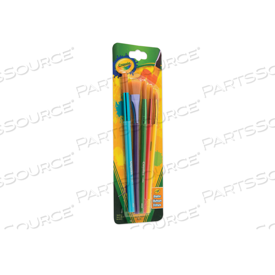 ARTS AND CRAFT BRUSH SET, ASSORTED SIZES, NATURAL HAIR, ANGLED, FLAT, ROUND by Crayola