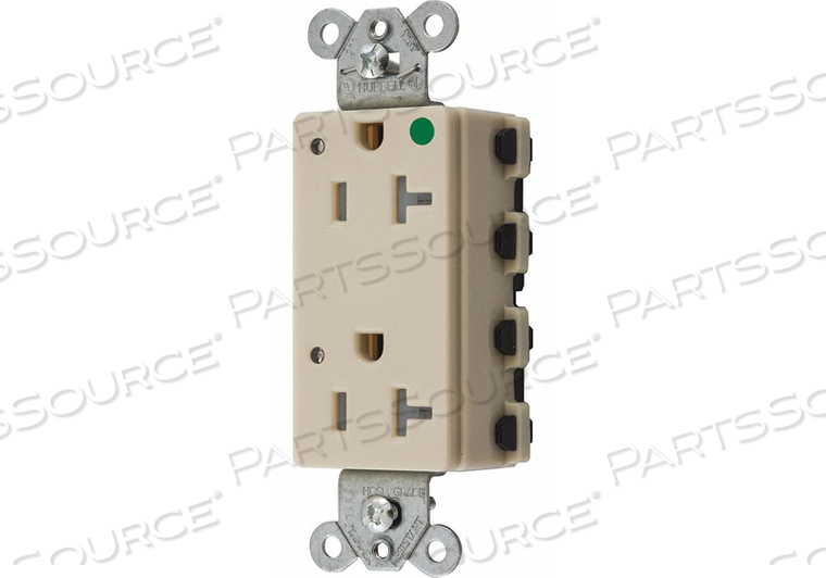 RECEPTACLE IVORY 3 WIRES 2 POLES by Hubbell Incorporated, Wiring Device-Kellums