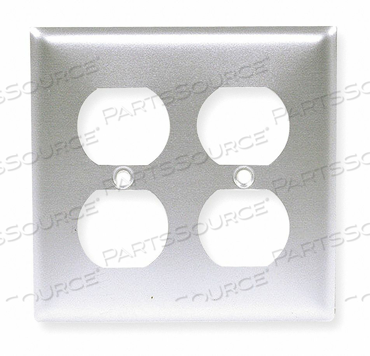 DUPLEX WALL PLATE 2 GANG SILVER by Hubbell Incorporated, Wiring Device-Kellums DUPLEX WALL PLATE 2 GANG SILVER by Hubbell Incorporated, Wiring Device-Kellums