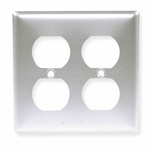 DUPLEX WALL PLATE 2 GANG SILVER by Hubbell Incorporated, Wiring Device-Kellums