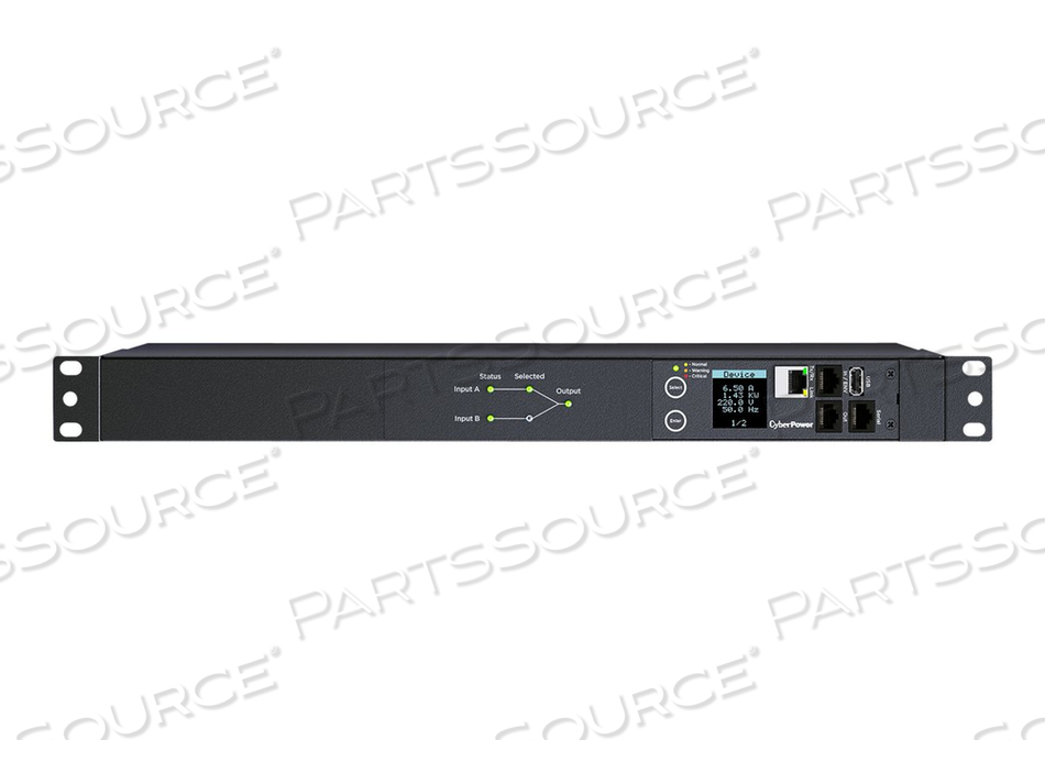 SWITCHED ATS PDU44005, POWER DISTRIBUTION UNIT (RACK-MOUNTABLE), AC 200-240 V, 1-PHASE, ETHERNET, SERIAL, INPUT: 2 X IEC 60320 C20, OUTPUT C by CyberPower SWITCHED ATS PDU44005, POWER DISTRIBUTION UNIT (RACK-MOUNTABLE), AC 200-240 V, 1-PHASE, ETHERNET, SERIAL, INPUT: 2 X IEC 60320 C20, OUTPUT C by CyberPower
