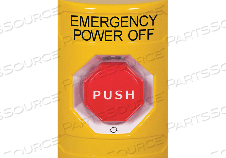 EMERGENCY POWER OFF PUSH BUTTON 2-7/8 D by Safety Technology International
