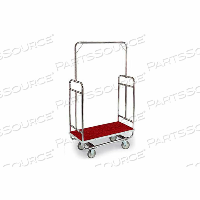 STANDARD BELLMAN CART CHROME, RED CARPET, GRAY BUMPER, 8" RUBBER by Forbes Industries