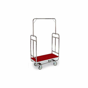 STANDARD BELLMAN CART CHROME, RED CARPET, GRAY BUMPER, 8" RUBBER by Forbes Industries STANDARD BELLMAN CART CHROME, RED CARPET, GRAY BUMPER, 8" RUBBER by Forbes Industries