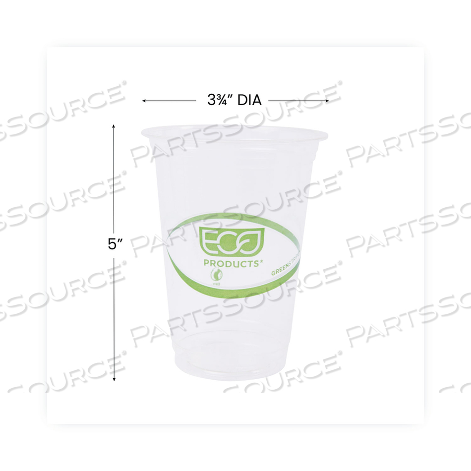GREENSTRIPE RENEWABLE AND COMPOSTABLE COLD CUPS, 16 OZ, CLEAR by Eco-Products GREENSTRIPE RENEWABLE AND COMPOSTABLE COLD CUPS, 16 OZ, CLEAR by Eco-Products