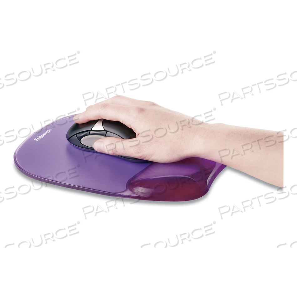 GEL CRYSTALS MOUSE PAD WITH WRIST REST, 7.87 X 9.18, PURPLE by Fellowes