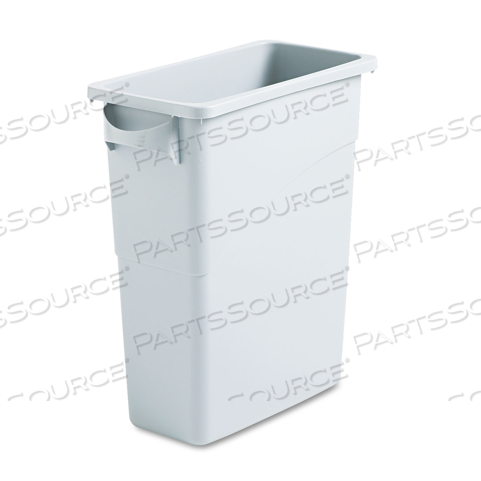 SLIM JIM WASTE CONTAINER WITH HANDLES, 15.9 GAL, PLASTIC, LIGHT GRAY by Rubbermaid Medical Division SLIM JIM WASTE CONTAINER WITH HANDLES, 15.9 GAL, PLASTIC, LIGHT GRAY by Rubbermaid Medical Division