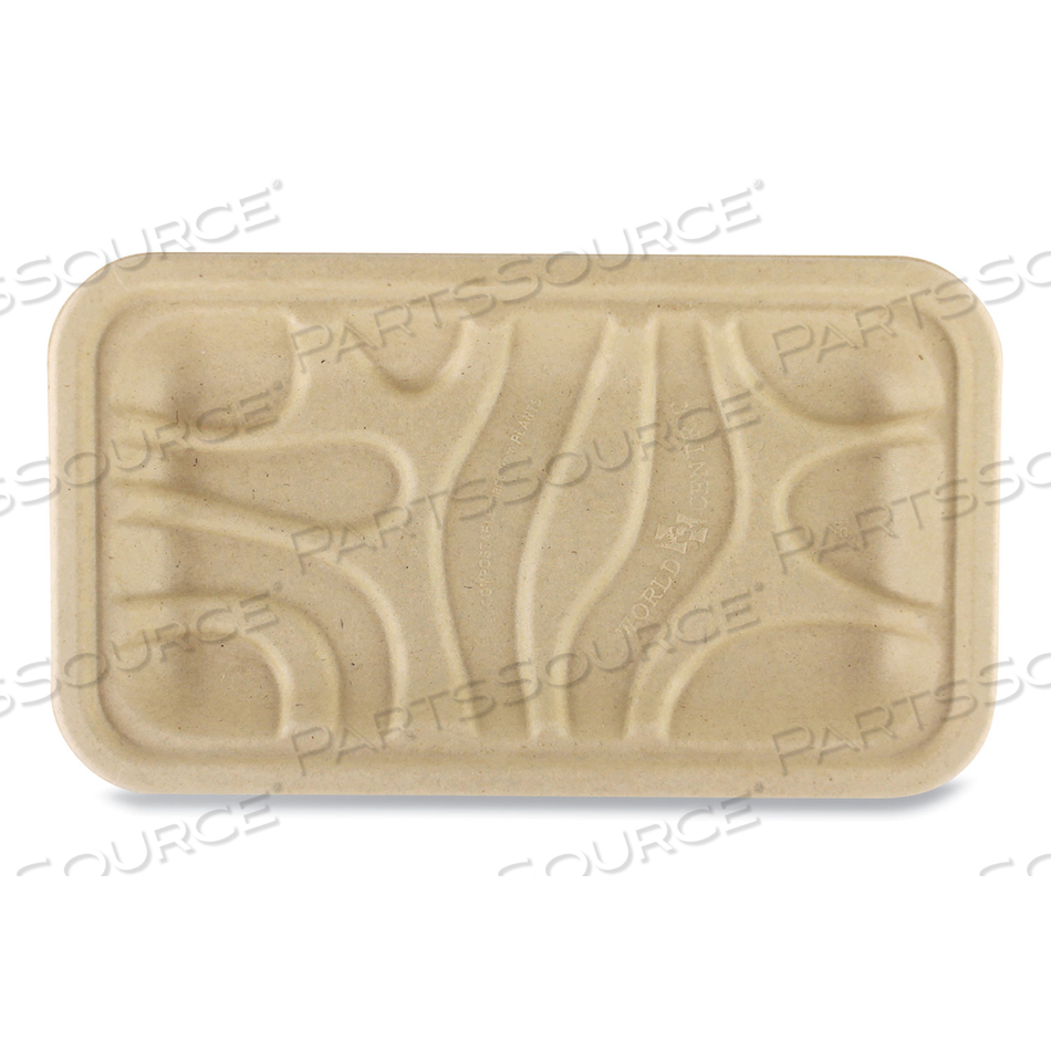 FIBER TRAYS, 1-COMPARTMENT, 8.3 X 4.9 X 0.7, NATURAL, PAPER by World Centric FIBER TRAYS, 1-COMPARTMENT, 8.3 X 4.9 X 0.7, NATURAL, PAPER by World Centric